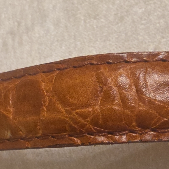 Cole Haan Cognac Brown Leather Belt with Stainless Steel  Buckle 1 Inch Tick main image 7